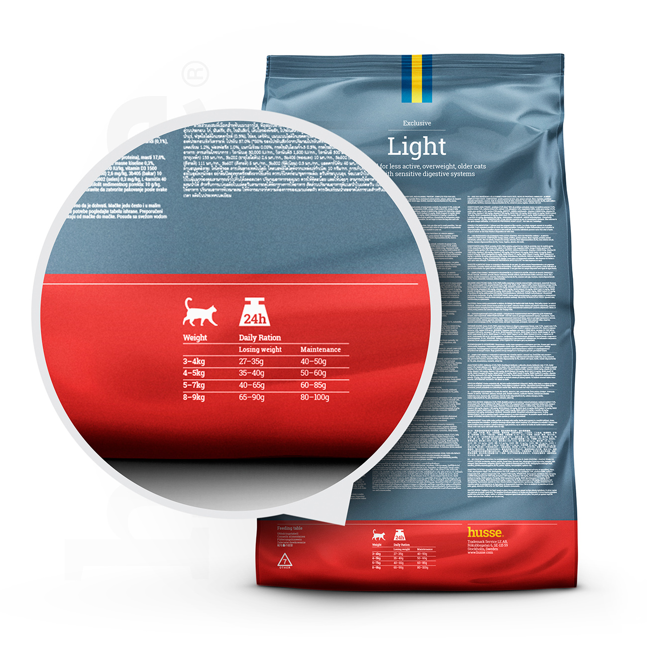 Exclusive Light, 2 kg | Granulované krmivo pro méně aktivní, starší a obézní kočky