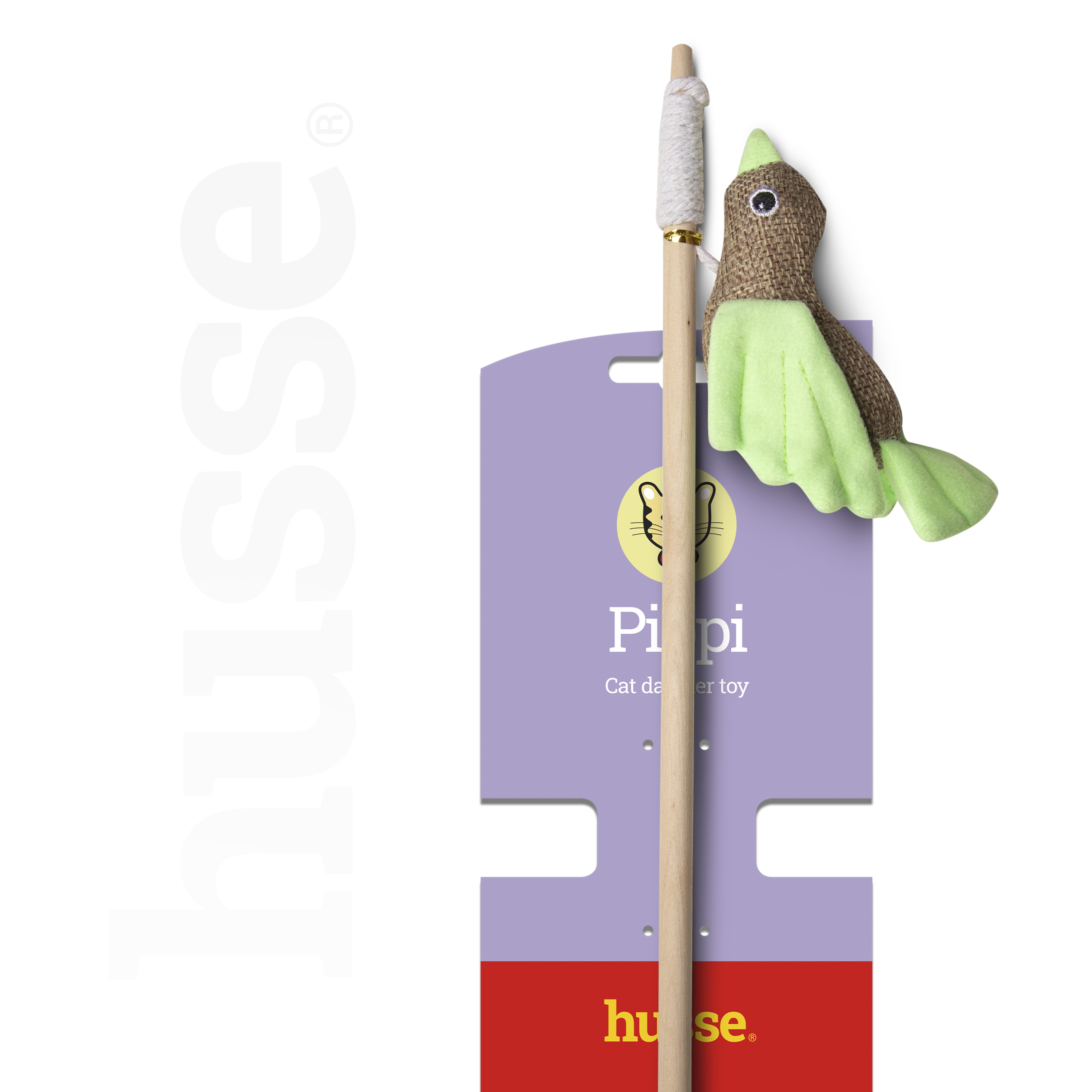 Pippi, 1 pc | Hůlková hračka pro kočku s ptáčkem