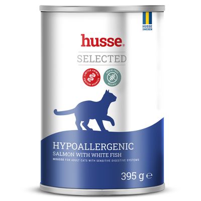 Hypoallergenic, losos s bílou rybou |  Neodolatelná paštika pro kočky, 395g